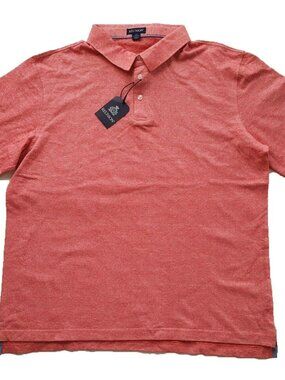 Reunion Men's Short Sleeve Casual Polo Shirt, Red Birdseye, XXL
